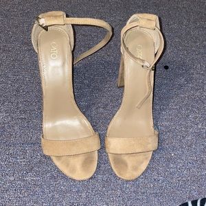 Cato Suede Open Toe Heels